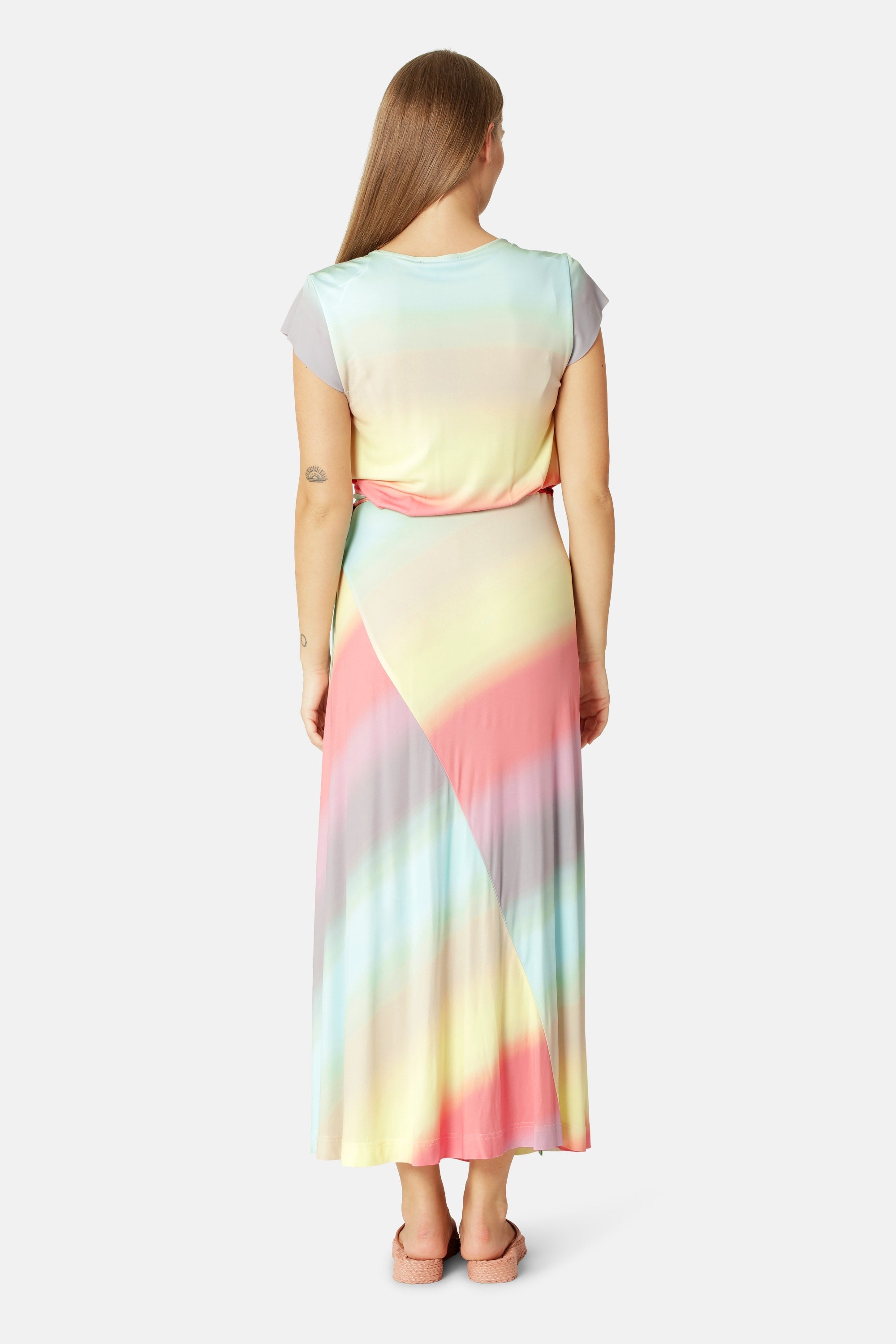 Langes Wickelkleid - Faded Sunset